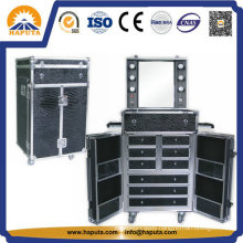 LED Lighted Trolley Makeup Case with Drawers Hb-1505